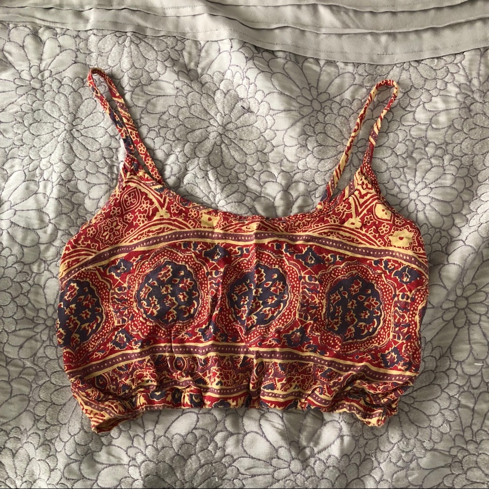 LA Hearts tie back crop top